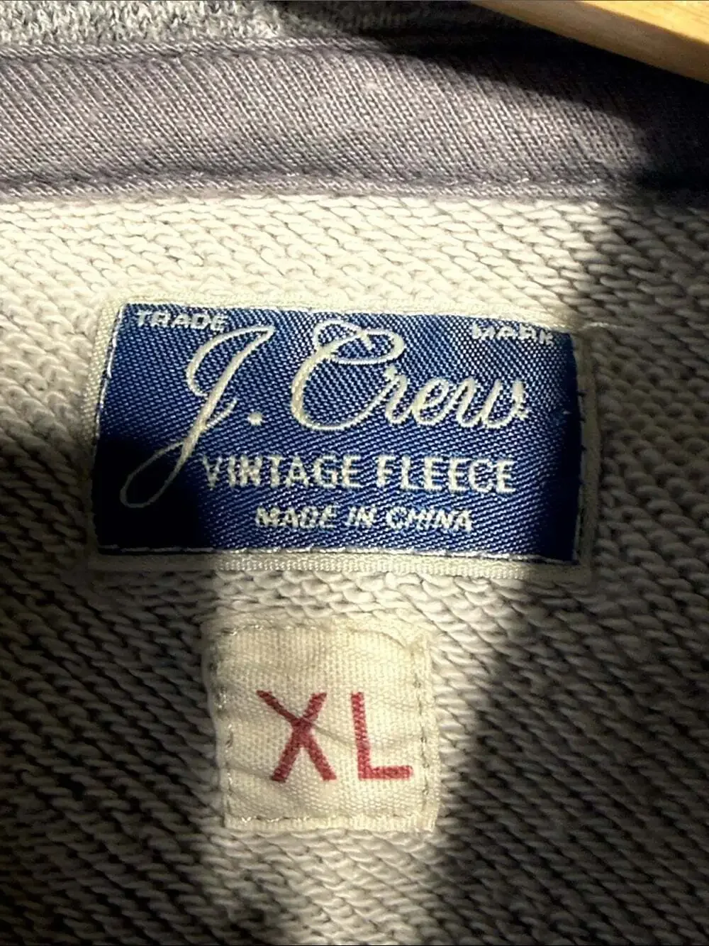 J. Crew Vintage Fleece Hoodie in Light Gray Size XL